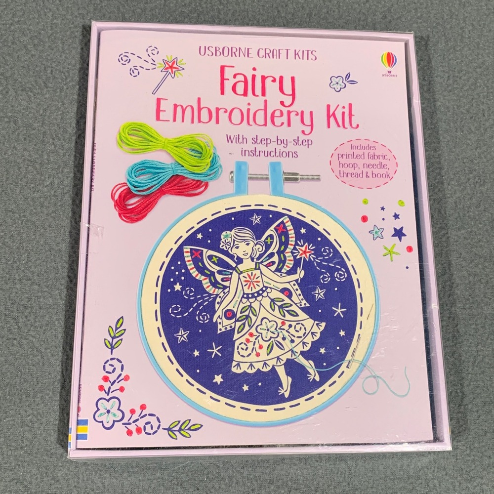 Usborne Craft Kits Fairy Embroidery Kit for Kids NEW in Box Gift Whimsical‎